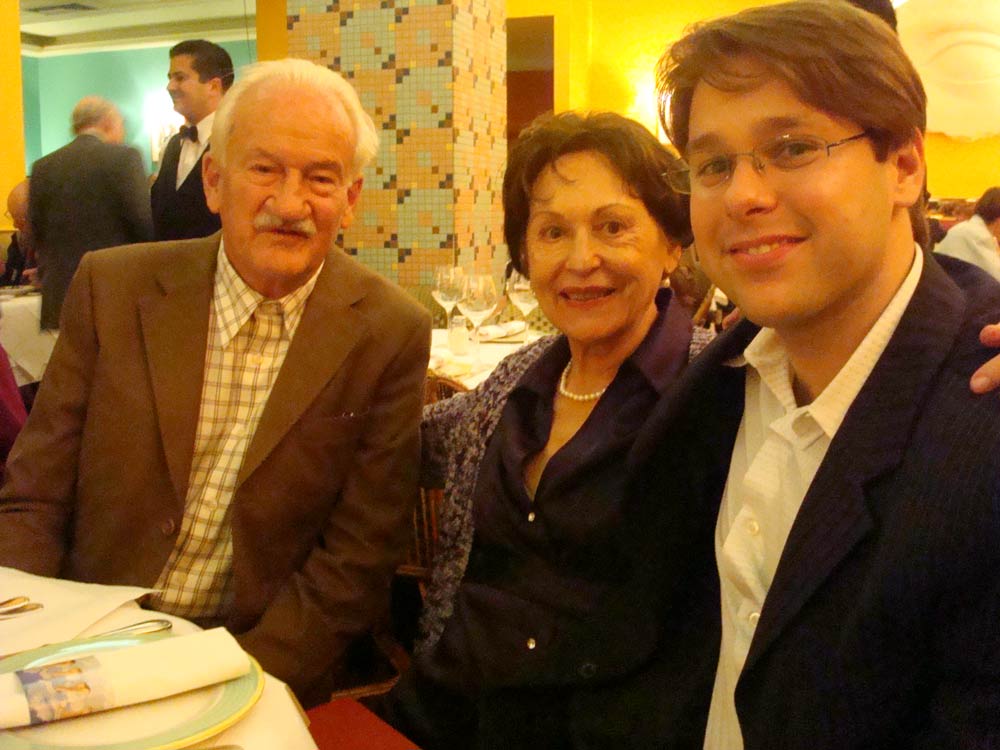 Ernst Mahle, Cidinha Mahle, and Victor in a New York restaurant after a concert at Steinway Hall, New York, NY